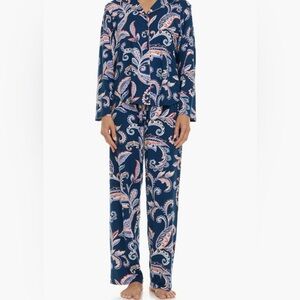 Flora by Nikrooz Blue Paisley Knit Pajama Pants